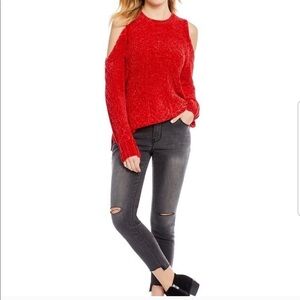 Red holiday chenille sweater